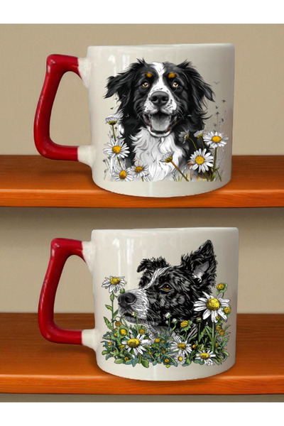 lili hediyelik Daisy and Dog Theme Printed Mug - February 14Th Gift, Gift for...
