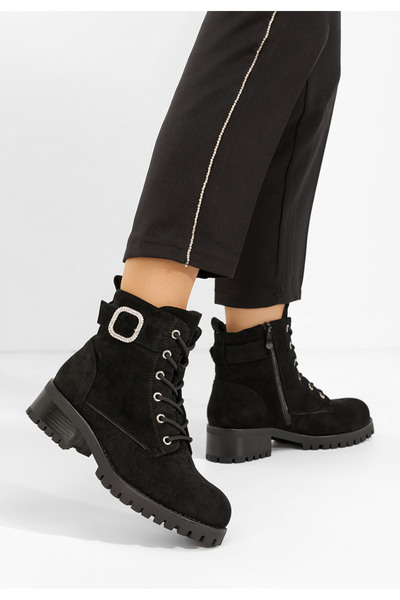 B T Shoes Γυναικεία μποτάκια Garneta Μαύρα