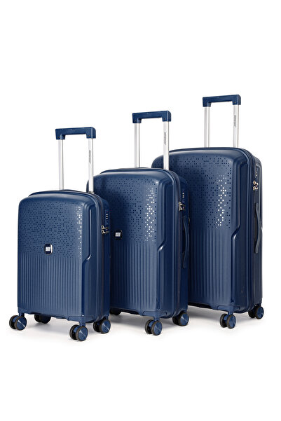 BRITISH TOURISTER 3 Piece Polypropylene Hard Side Spinner Luggage Trolley Set...