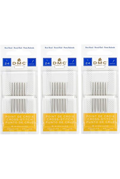 Dmc Набір з 3 упаковок по 24 голки для вишивання хрестиком (всього 18 голок)