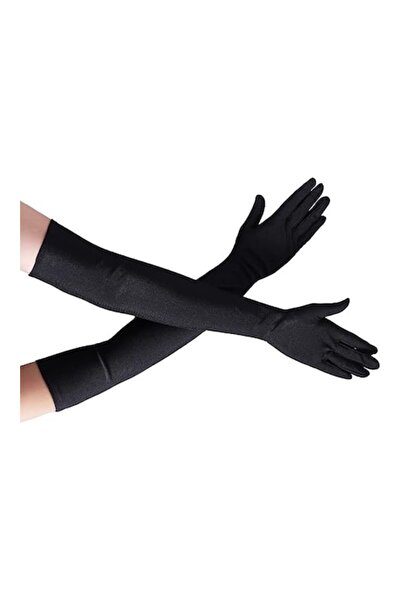 General Store Long Gloves, SA&SO General Store®, Satin, Black, Universal Size