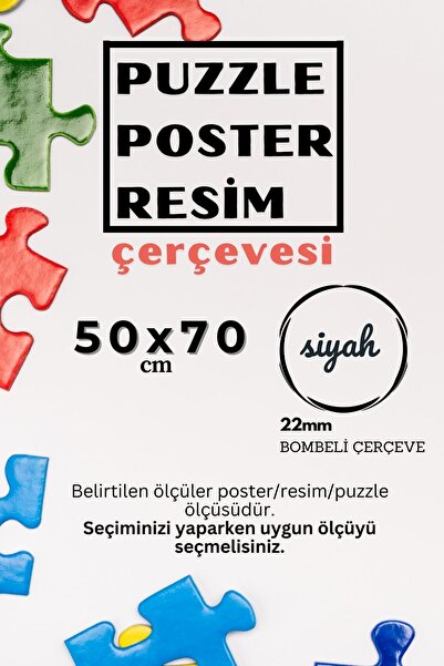 AtlasSG 22lik SİYAH Puzzle 1000 Poster Resim Çerçevesi PVCli Postersiz Resims...