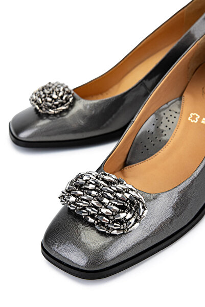 RELAX ANATOMIC Women's Genuine Leather Gray Metal Comfort Shoes