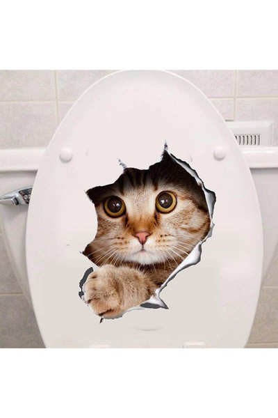 Gadget Master Autocolant 3D pisică indiscretă