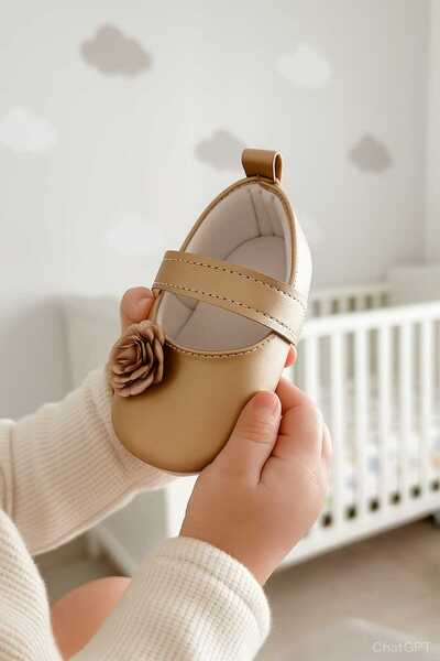 hira kids collection Baby Girl Red Rose Patent Leather Booties