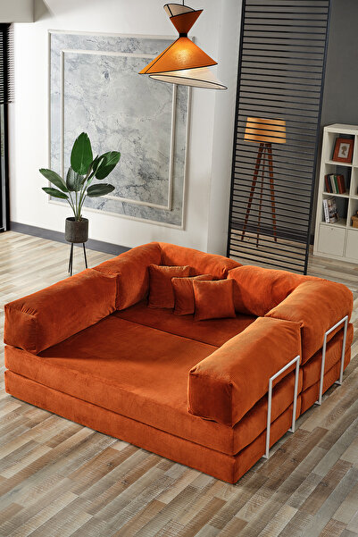 Evdemo Legom Petek Aktivite Koltuğu Yatak Olabilen Çok Amaçlı Kanepe L Koltuk Kiremit