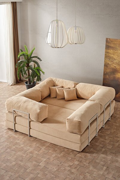 Evdemo Legom Lucas Aktivite Koltuğu Yatak Olabilen Çok Amaçlı Kanepe L Koltuk Bej