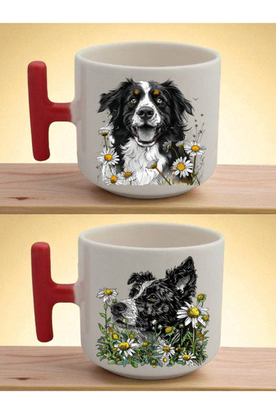 lili hediyelik كوب لاتيه بتصميم البابونج والكلب - هدية عيد ميلاد للنساء، أفكا...