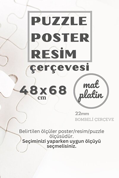 Genel Markalar 22lik MAT PLATİN Puzzle 1000 Poster Resim Çerçevesi PVCli Post...