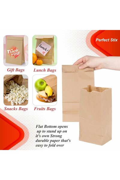 HDF PAZARLAMA 50 adet kraft kağıt torba, 9 x 15 x 5,5 cm gıda, hediye pakei kendin yap hediye torbası