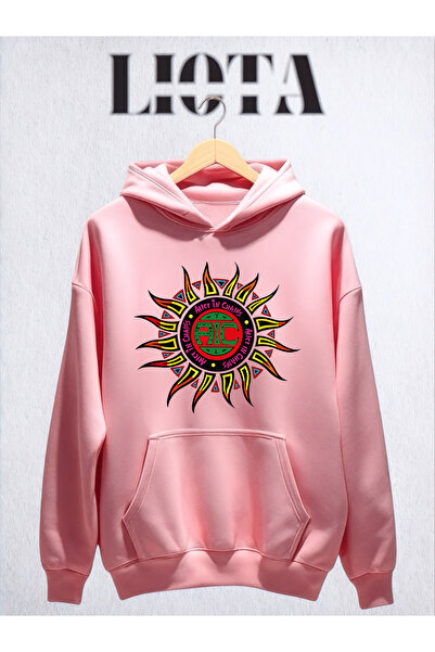 Vordevia سويت شيرت قطني كبير الحجم مطبوع عليه أليس إن تشينز مكون من 3 خيوط