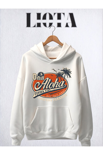 Vordevia سويت شيرت قطني كبير الحجم مطبوع عليه ألوها مكون من 3 خيوط