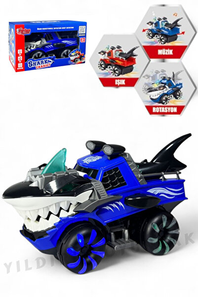 YILDIRIM OYUNCAK Pilli Işıklı, Müzikli Hareketli Köpek Balığı Araba Çarp Dön ...