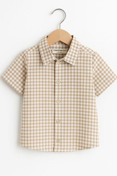 Cherry Baby Favorimkids Poti kareli Pamuklu Erkek Bebek Gömlek 1-4 Yaş