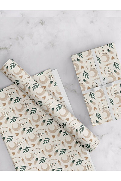 Share the Love Moon Leaves Gift Wrapping Paper