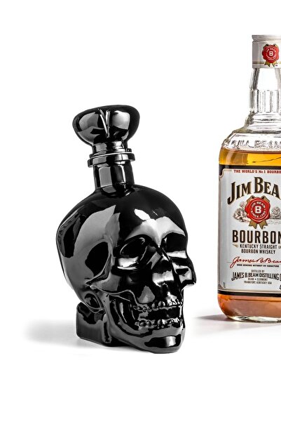 Gadget Master Sticlă de whisky cu craniu negru