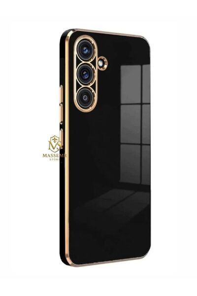 Massemr Samsung Galaxy A24 4g Case Shiny Gold Foil Premium Stylish Silicone Flexible Shockproof Cover