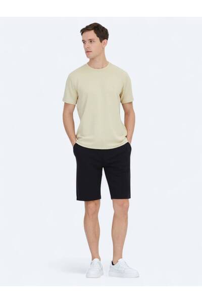 Kip Light Yellow Plain Crew Neck T-Shirt