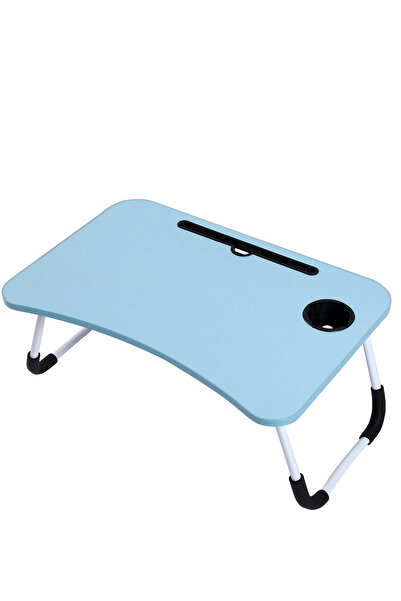 Lawazim مكتب كمبيوتر محمول قابل للطي - طاولة سرير مع حامل أكواب بتصميم مريح و...