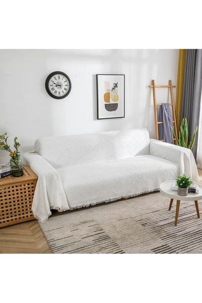 Primo Plus Pastoral Style Sofa Slipcover White 130 x 180cm