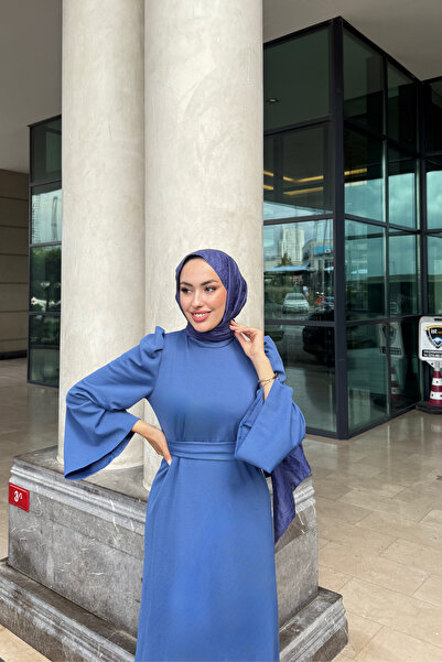 Tarzım Tuba Elvin Spanish Sleeve Hijab Dress Black