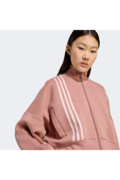 adidas 3 Stripes Zipup Women's Brown Sweatshirt