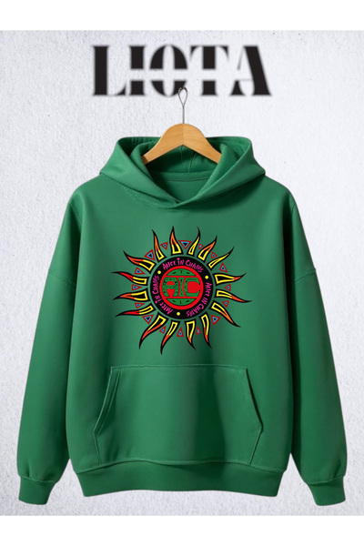 Vordevia سويت شيرت قطني كبير الحجم مطبوع عليه أليس إن تشينز مكون من 3 خيوط