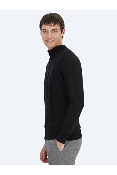 Kip Μαύρη ζακέτα από βαμβακερό μείγμα