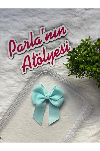 SOFT cataramă mare cu fundă albastră cu clemă de crocodil