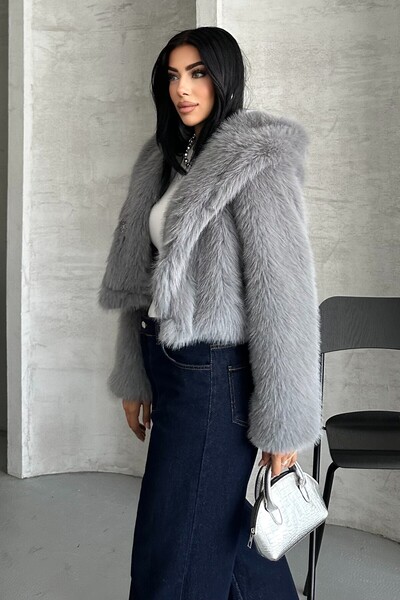 moda armanc Women's Premium Fur Coat with Hood - Soft Touch, Plush, Lined Inside