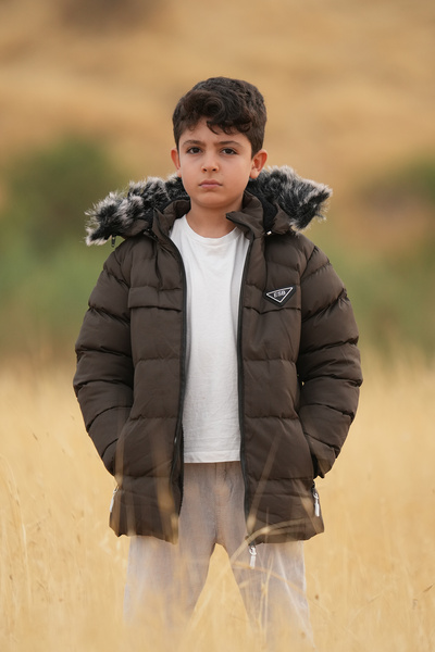 FREE ARSLAN COLLECTİON Palton pentru băiat, impermeabil, cu blană de pluș, de...