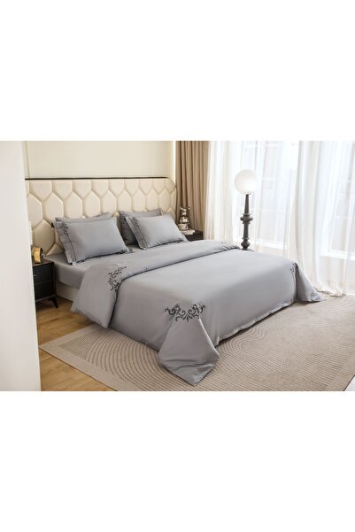 Alhabib bedding Mazen Summer Double Bedspread, Grey Color, 7 Pieces