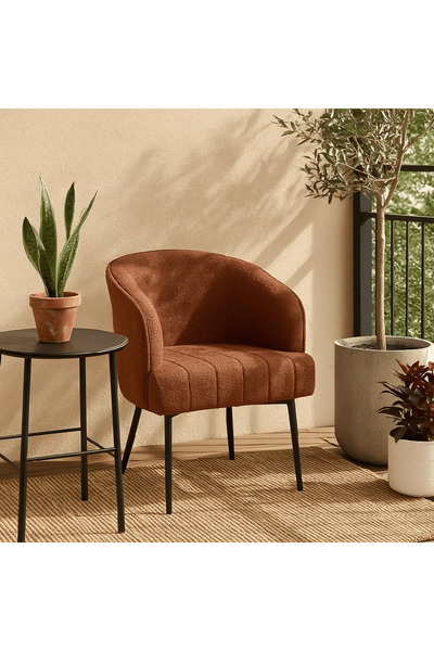 genric Single Chair in Bouclé Leather 54-45-76 cm
