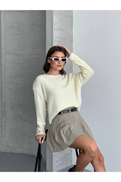 ZF BUTİK Pulover scurt din tricot din material premium pentru femei