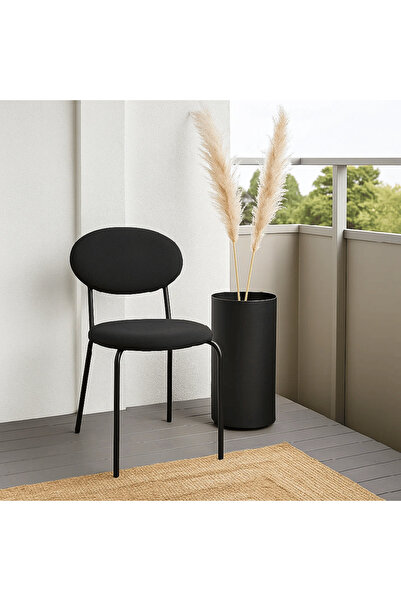genric Single Chair Bouclé Black 51-54-79cm