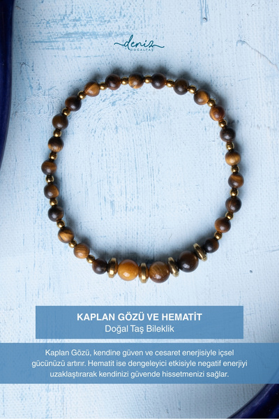 Deniz Doğal Taş سوار من حجر عين النمر والهيماتيت الطبيعي المعتمد