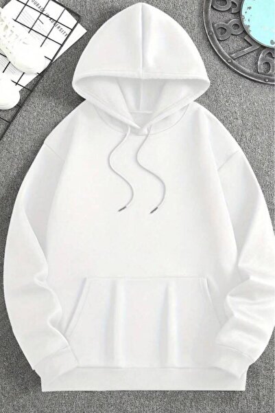 NO 601 Ανδρικό χειμερινό φούτερ με λευκή κουκούλα με στάμπα Tokyo