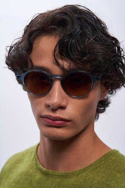 Bilge Karga Pearl Blue Brown Gradient Men's Sunglasses