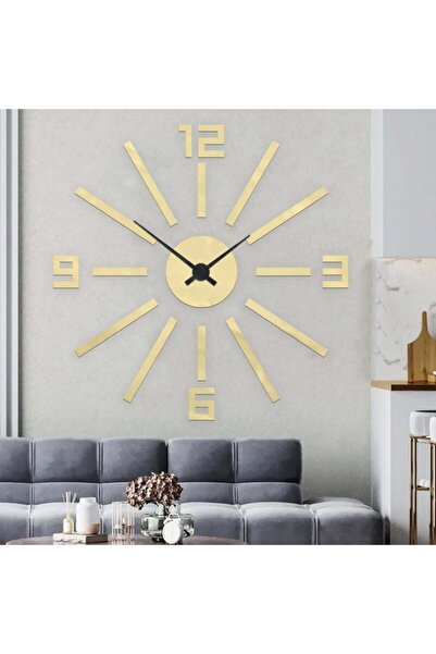 Marktna Distinctive wall clock made of shiny gold acrylic