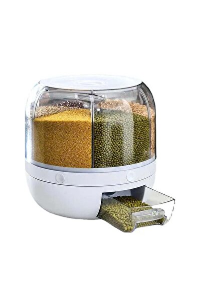 Blusmart Dispenser rotativ pentru cereale, bomboane, 6 compartimente, 5kg