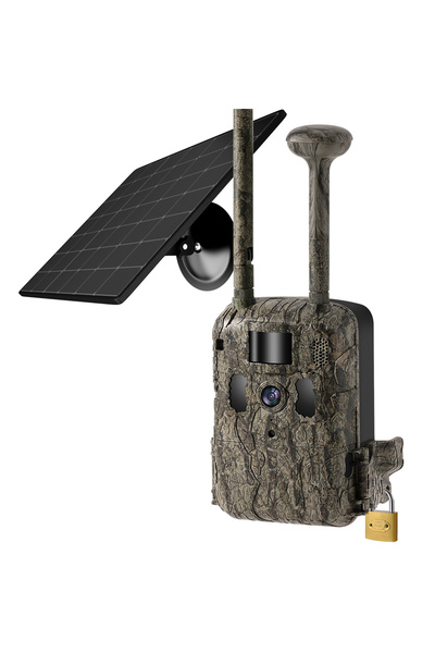 SUNTECH 4G Livestream Hunting Camera, T6-4G-PS with GPS, Solar Panel and Batteries Included, 2.7k