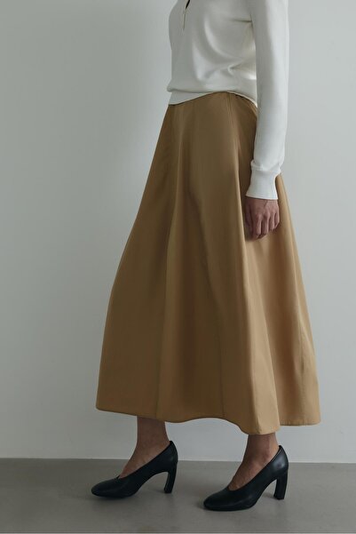 Suud Collection Camel Lade Balon Etek