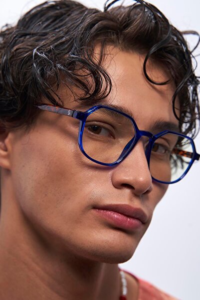 Bilge Karga Sezar Blue Leopard Men's Blue Light Protective Glasses