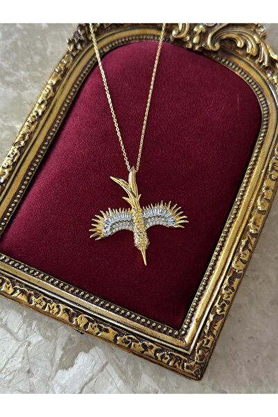 h&b design jewel Çelik Baget Taşlı Anka Kuşlu Kolye