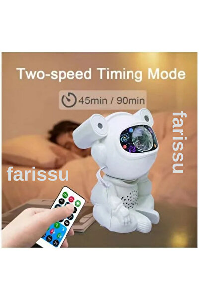 farissu Sevimli Astronot Tasarımlı Müzikli Yıldızlı Gökyüzü Projektörü