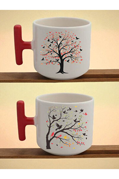 lili hediyelik كوب لاتيه مطبوع عليه طيور على شجرة - هدايا للأطفال، هدايا رأس ...