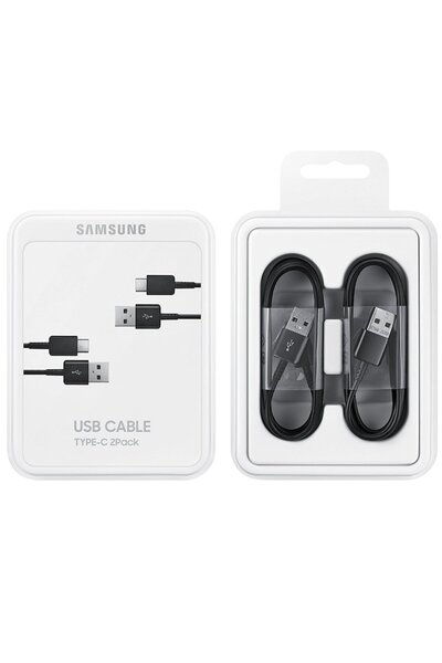 Samsung Set of 2 Data Cables, USB - USB C, 1.5 m, Black