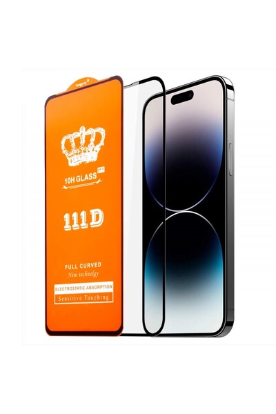 Flippy Tempered Glass Screen Protector for iPhone 16 Plus, Flippy, Full Cover 111D, HD, Black Edges, High T