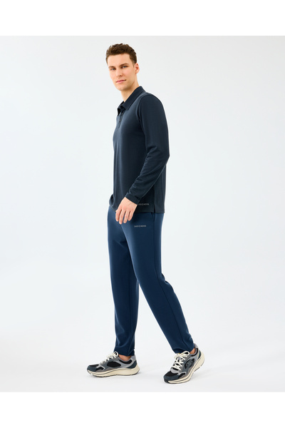 SKECHERS M Long Sleeve Modal Polo Polo Erkek Siyah Polo Yaka Tshirt S2520085-3817