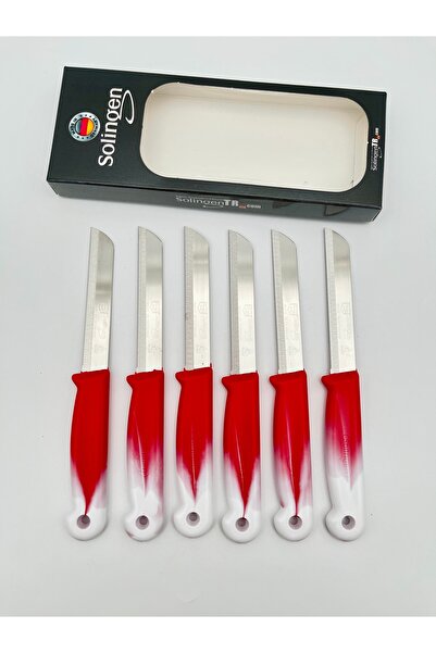 Solingen Orijinal Dks Ebruli 6 Adet Meyve Bıçağı Kırmızı